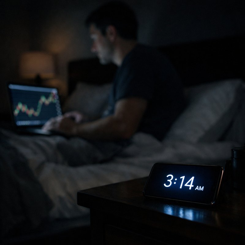 Phone glowing at 3 AM on a bedside table illustrating overnight stock monitoring for UK drop resellers