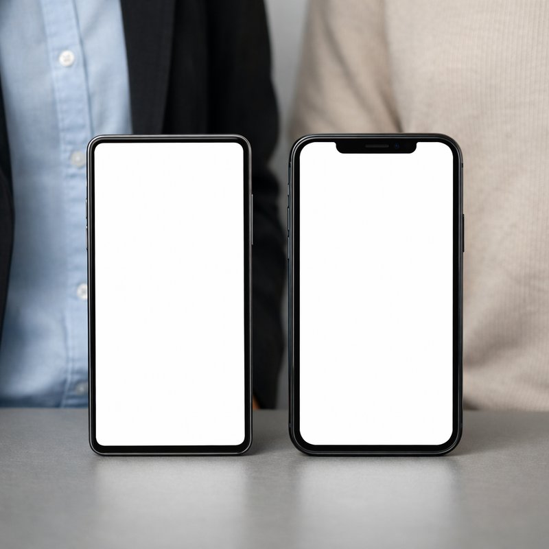 Two smartphones on a grey surface representing separate Nike SNKRS and EQL raffle accounts for UK resellers