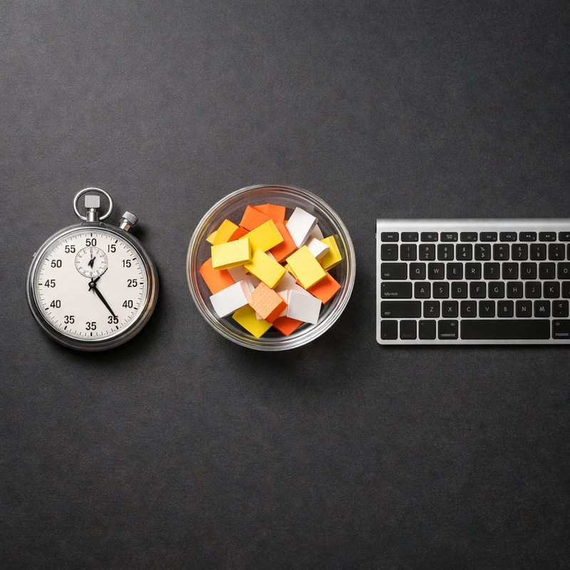 Stopwatch, paper raffle tickets and keyboard representing the three UK drop mechanics: FCFS, raffle and automated checkout