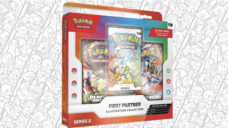 A shelf of sealed trading card game boxes with handwritten GBP price tags and a phone showing a price tracking chart, representing a UK reseller monitoring secondary market values.
