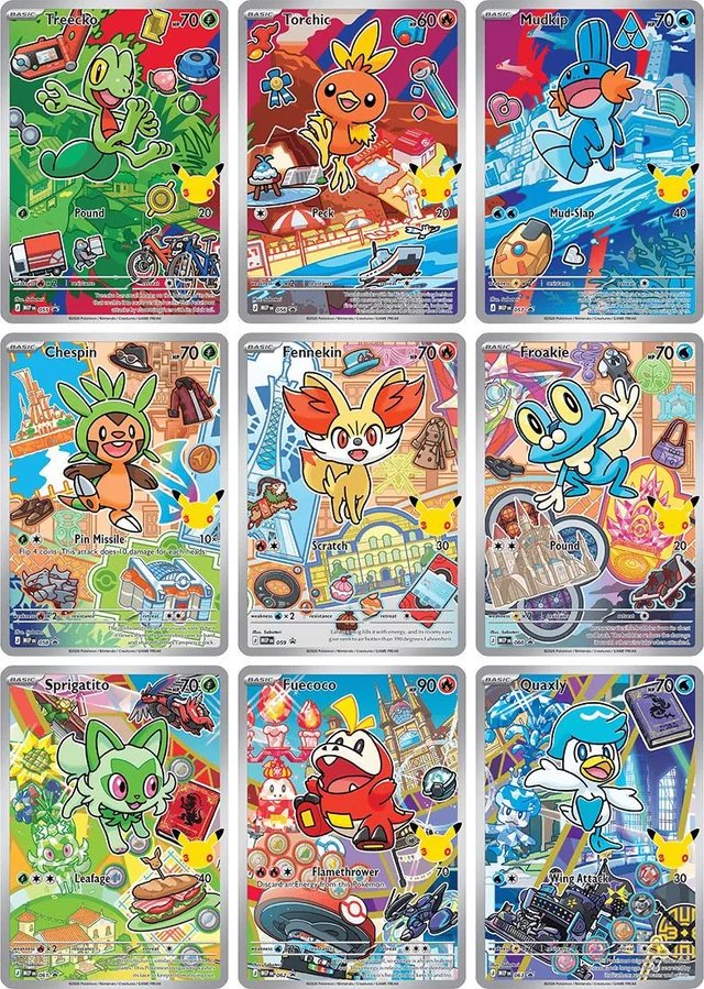 Holographic trading cards fanned out on a dark wooden surface, showing the collector appeal of exclusive illustration rare promo cards