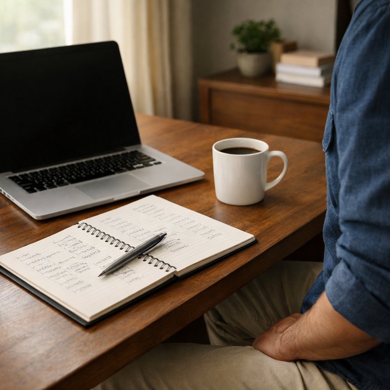Home desk with laptop and notebook suggesting a UK reseller calculating ACO and bot costs before a SNKRS drop