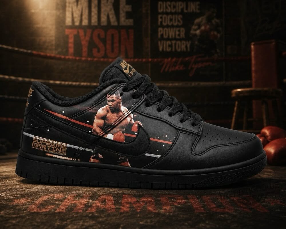 Supreme x Martine Rose Nike Dunk Low black colourway product shot for UK reseller guide