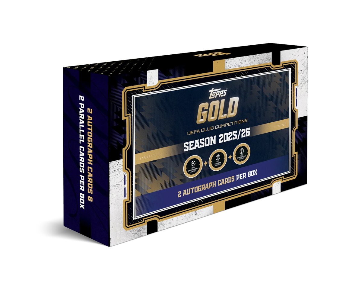 Sealed sports trading card hobby boxes arranged on a wooden desk, representing the UK resell market for premium Topps UEFA products