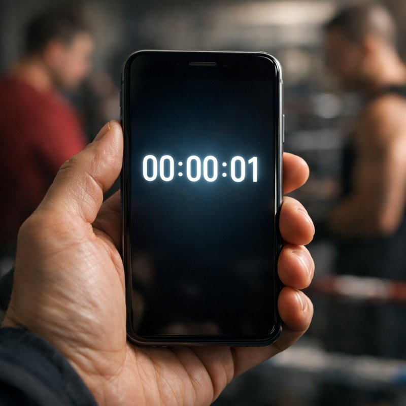 Hand holding a smartphone with a countdown timer as a limited trainer drop goes live in the UK