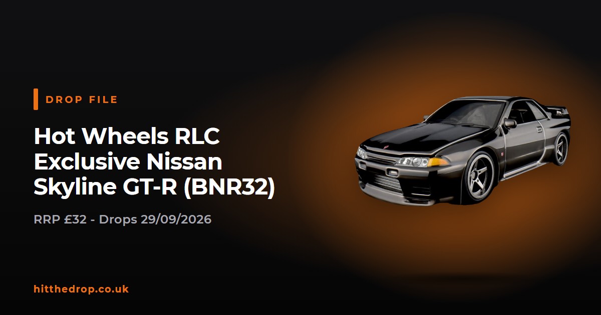 Hot Wheels RLC Exclusive Nissan Skyline GT-R (BNR32) UK drop file